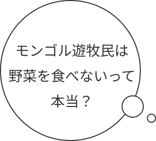 「モンゴル遊牧民は野菜を食べないって本当？」という吹き出し